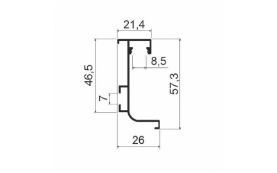 GOLA MDS Профиль L-образный KB96 с подсветкой, Черный браш (А25). L=4 м (Под заказ)
